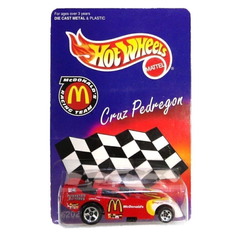 Hot Wheels McDonald's Racing Team CRUZ PEDREGON toy car vintage MATTEL 1996, NEW